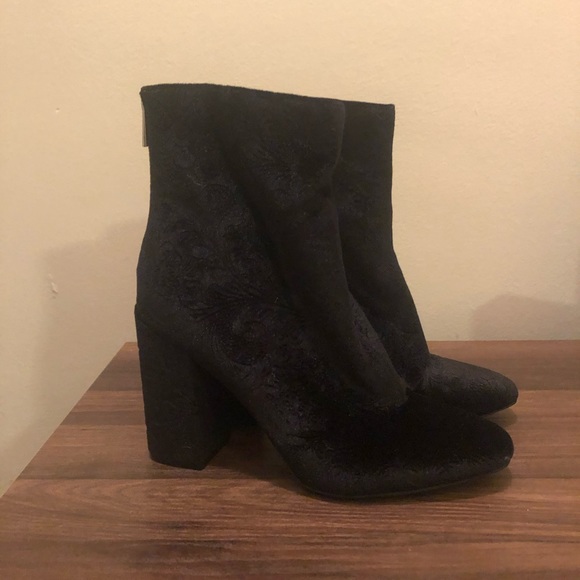Velvet Heeled Booties - Picture 3 of 5